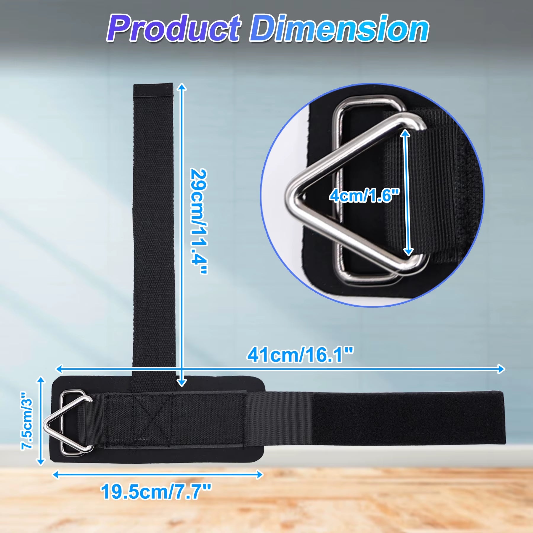 1Pair Adjustable Wrist Cuffs Weightlifting Straps with Ring,Premium Padded Straps for Cable Machine Workout for Weightlifting