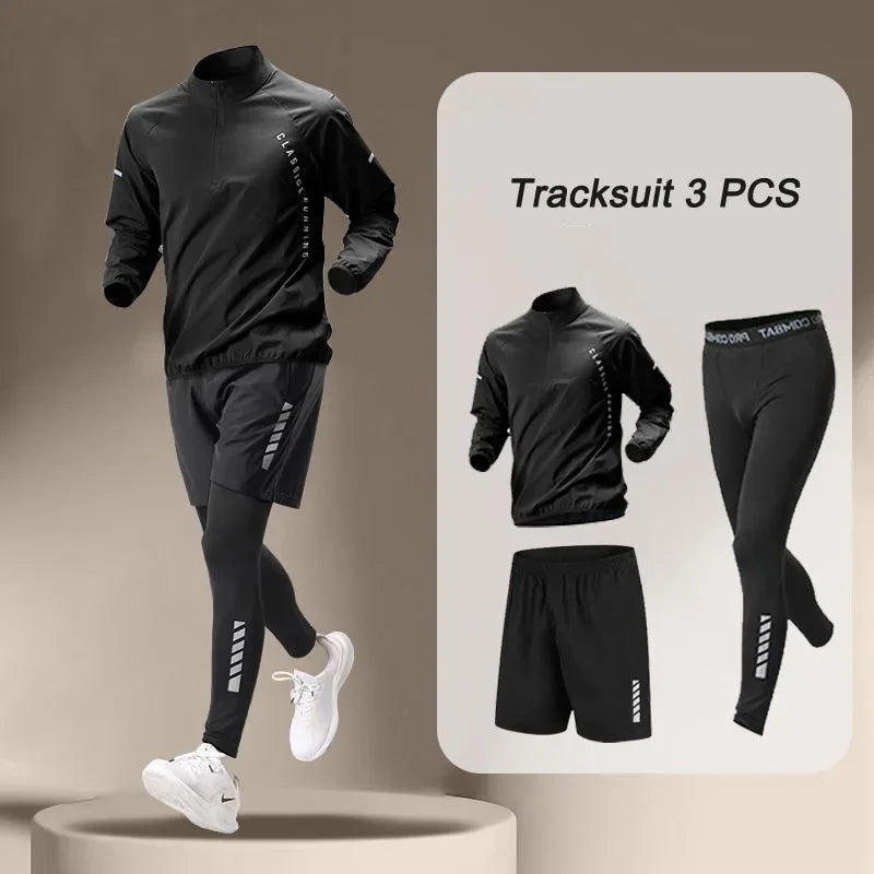2026 Spring Men'S Quick Dry Jacket Suit 1-4 Piece Outdoor Fitness Running Sets Sports Jogging Pants Workout Clothes Sportswear