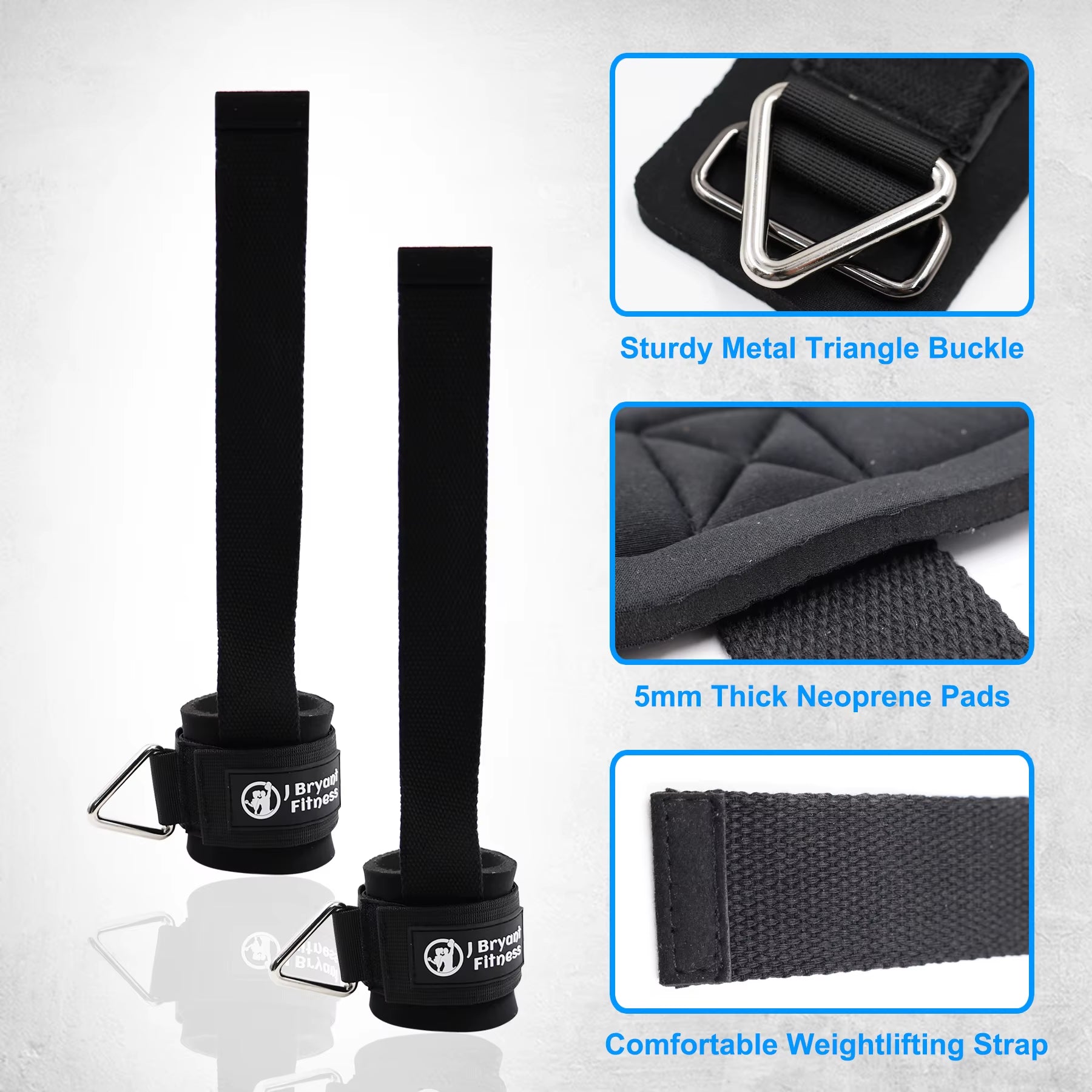 1Pair Adjustable Wrist Cuffs Weightlifting Straps with Ring,Premium Padded Straps for Cable Machine Workout for Weightlifting